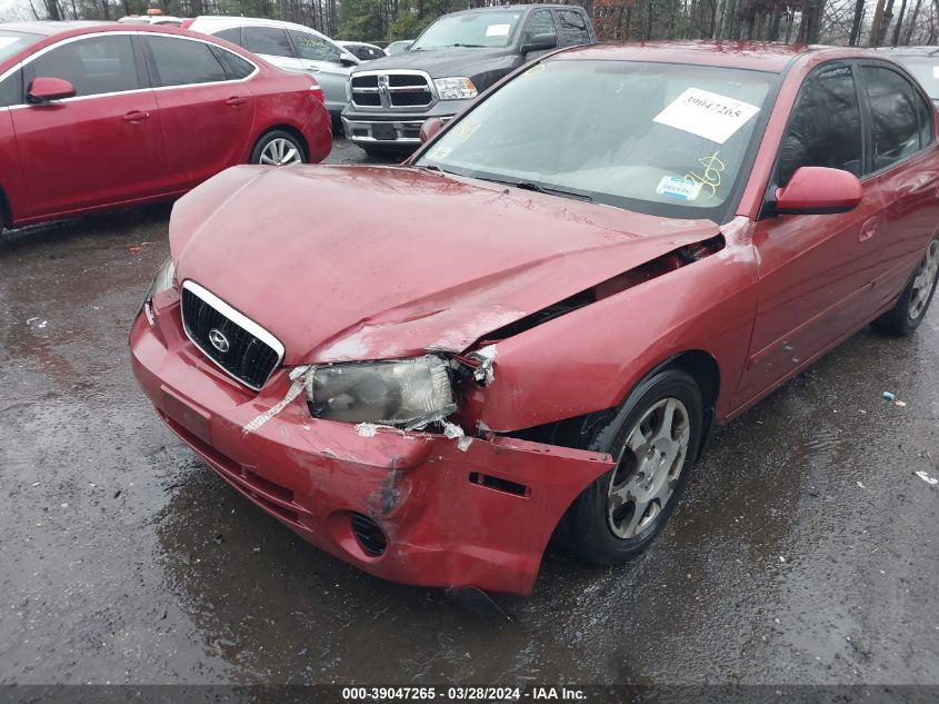 2002 Hyundai Elantra Gls VIN: KMHDN45D82U334953 Lot: 39047265