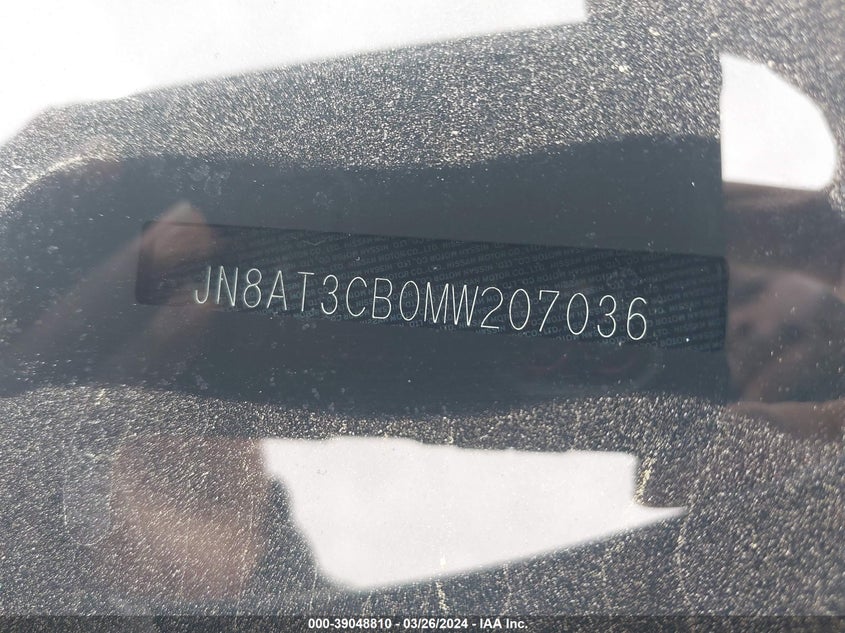 VIN JN8AT3CB0MW207036 2021 NISSAN ROGUE SL