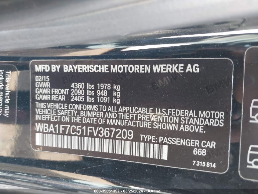 2015 BMW 228I XDRIVE - WBA1F7C51FV367209