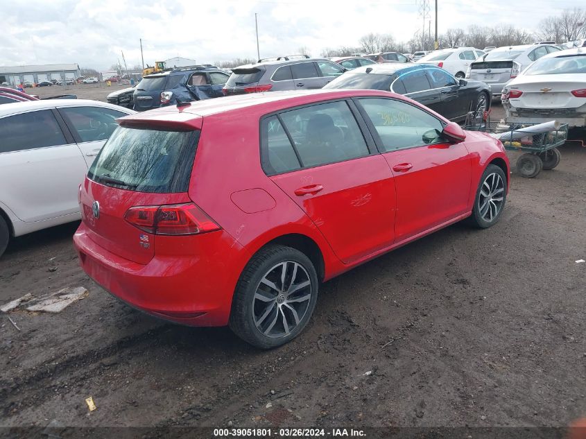 2017 Volkswagen Golf Tsi S 4-Door/Tsi Se 4-Door/Tsi Sel 4-Door/Tsi Wolfsburg Edition 4-Door VIN: 3VW217AU1HM030534 Lot: 39051801