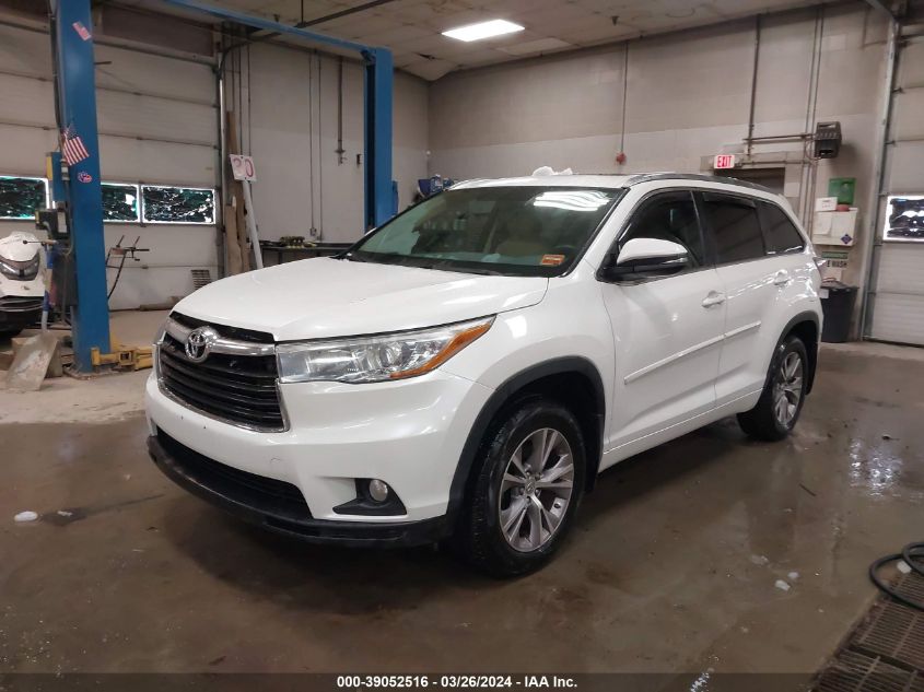 2015 Toyota Highlander Xle VIN: 5TDJKRFH7FS147809 Lot: 39052516