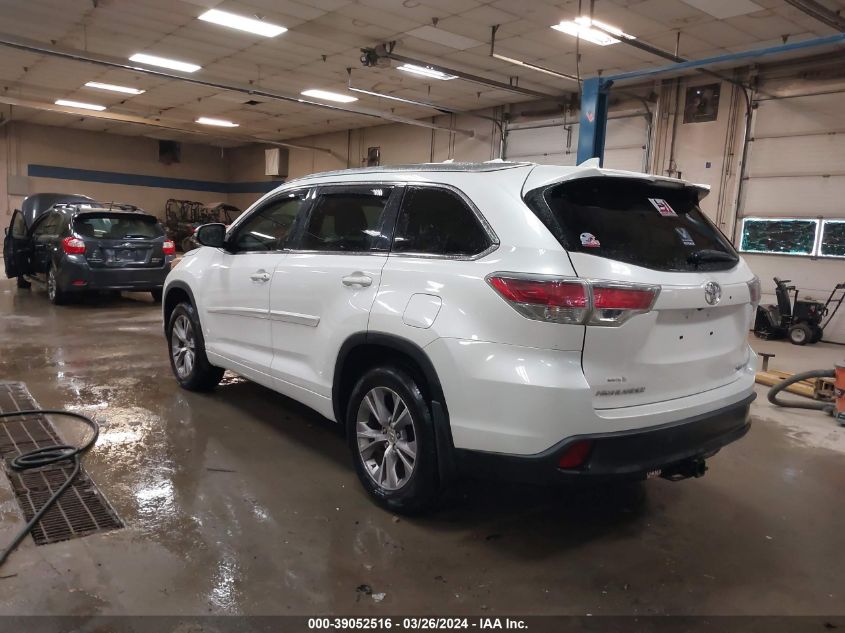 2015 Toyota Highlander Xle VIN: 5TDJKRFH7FS147809 Lot: 39052516