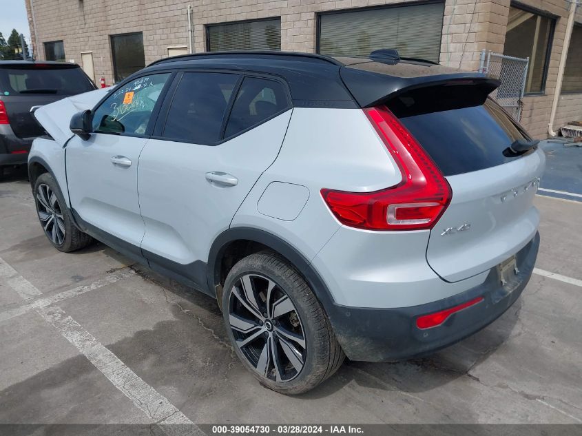 2022 Volvo Xc40 Recharge Pure Electric P8 Twin Plus VIN: YV4ED3UR9N2780237 Lot: 39054730