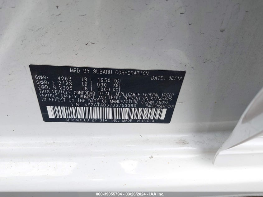 2018 SUBARU IMPREZA 2.0I PREMIUM - 4S3GTAD67J3753390