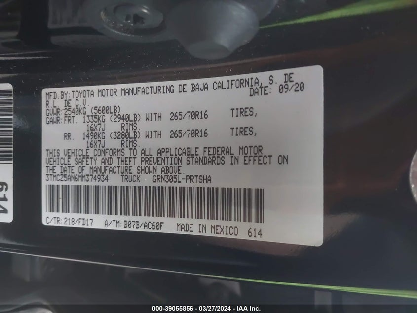 2021 TOYOTA TACOMA TRD OFF-ROAD - 3TMCZ5AN6MM374934