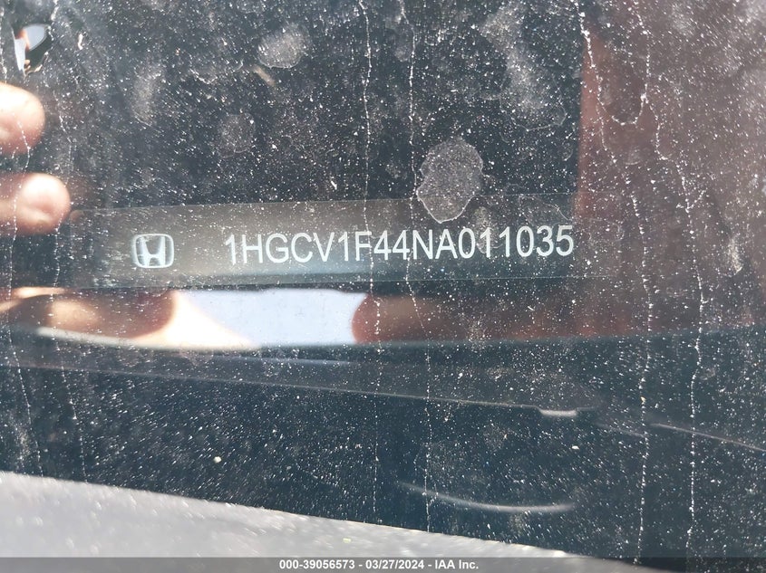 VIN 1HGCV1F44NA011035 2022 HONDA ACCORD SPORT SE