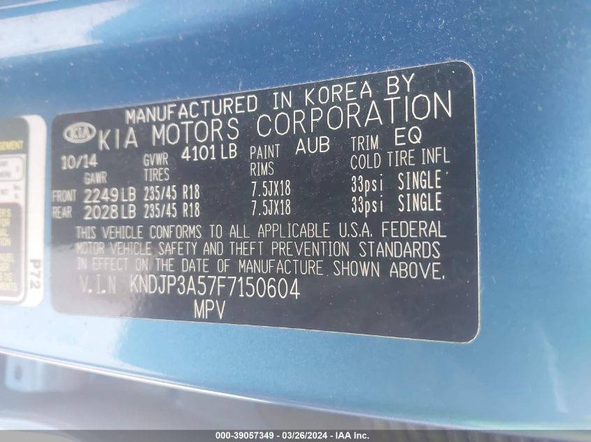 KNDJP3A57F7150604 | 2015 KIA SOUL