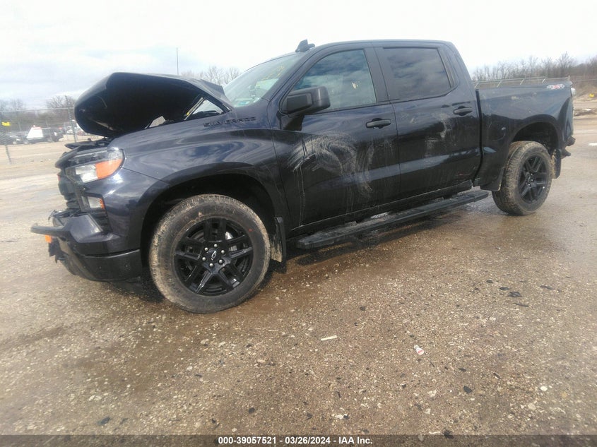 VIN 1GCPDBEK4PZ141006 2023 CHEVROLET SILVERADO 1500 4WD  SHORT BED CUSTOM