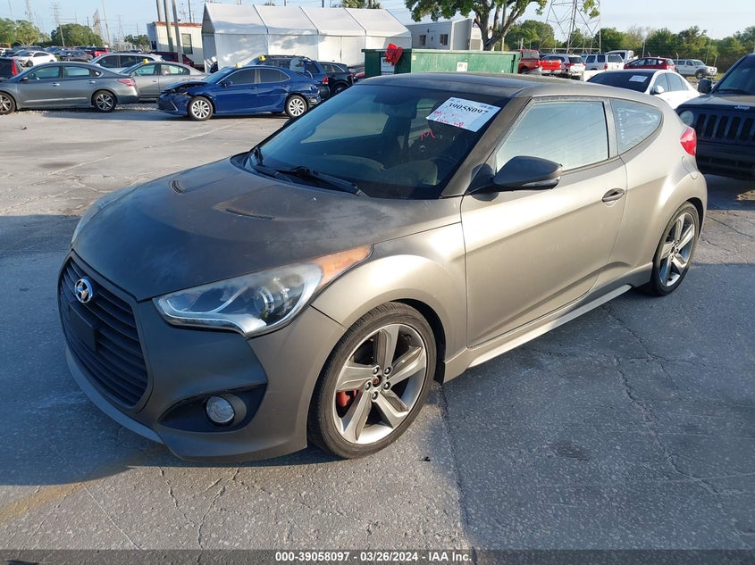 2013 Hyundai Veloster Turbo W/Blue VIN: KMHTC6AE5DU084246 Lot: 39058097