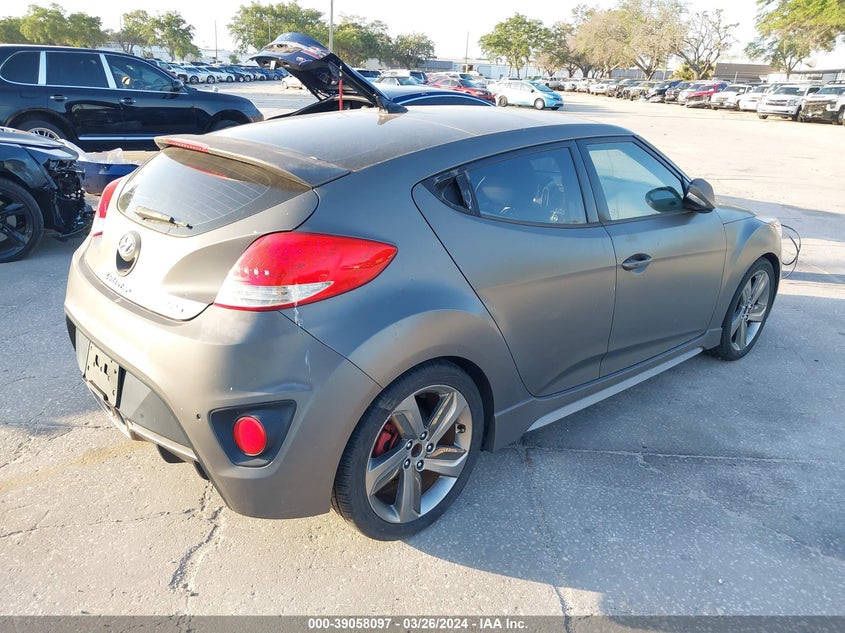 2013 Hyundai Veloster Turbo W/Blue VIN: KMHTC6AE5DU084246 Lot: 39058097