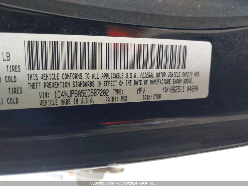 2014 JEEP PATRIOT SPORT - 1C4NJPBA5ED587202