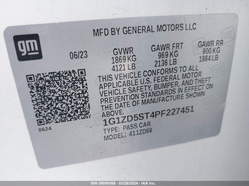 2023 CHEVROLET MALIBU FWD 1LT - 1G1ZD5ST4PF227451