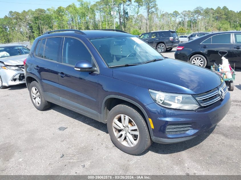 2016 VOLKSWAGEN TIGUAN S - WVGAV7AX7GW603685