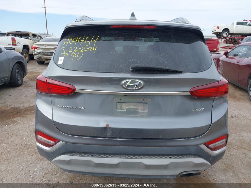 VIN 5NMS53AA6KH106281 2019 HYUNDAI SANTA FE LIMITED 2.0T