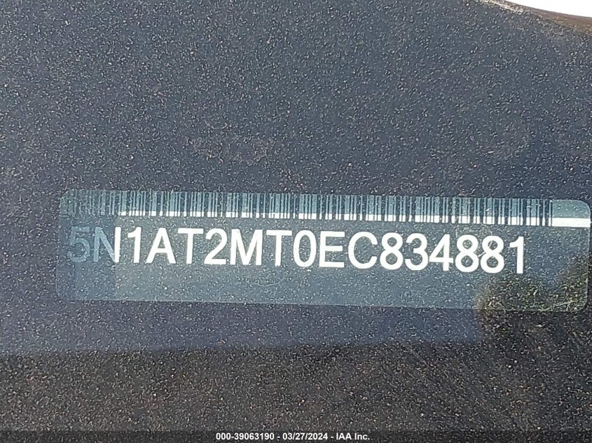 2014 NISSAN ROGUE S/SL/SV - 5N1AT2MT0EC834881