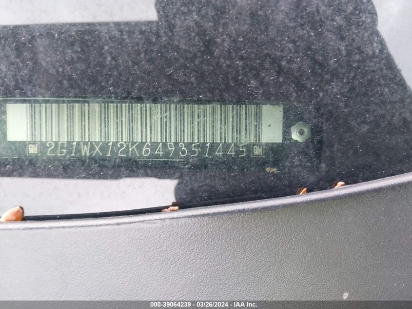 2004 Chevrolet Monte Carlo Ss VIN: 2G1WX12K649351445 Lot: 39064239