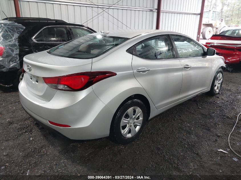 5NPDH4AE2GH761315 | 2016 HYUNDAI ELANTRA