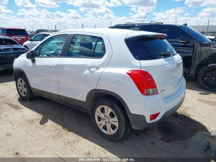 2017 Chevrolet Trax Ls VIN: 3GNCJKSB9HL159867 Lot: 39064560