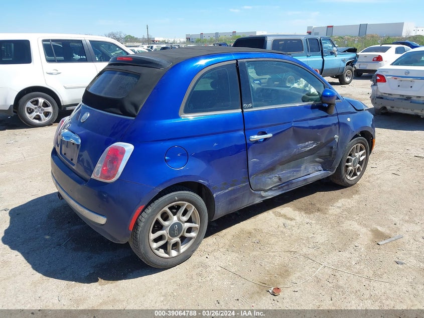 2012 Fiat 500C Lounge VIN: 3C3CFFER0CT118812 Lot: 39064788