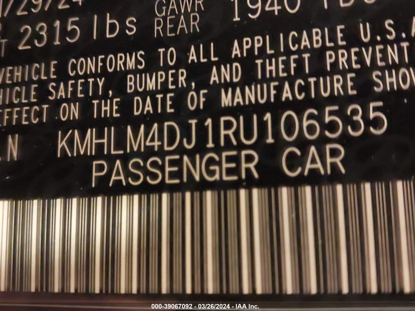 2024 HYUNDAI ELANTRA HYBRID BLUE - KMHLM4DJ1RU106535