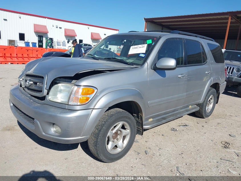 2002 Toyota Sequoia Sr5 V8 VIN: 5TDZT34A22S129103 Lot: 39067649