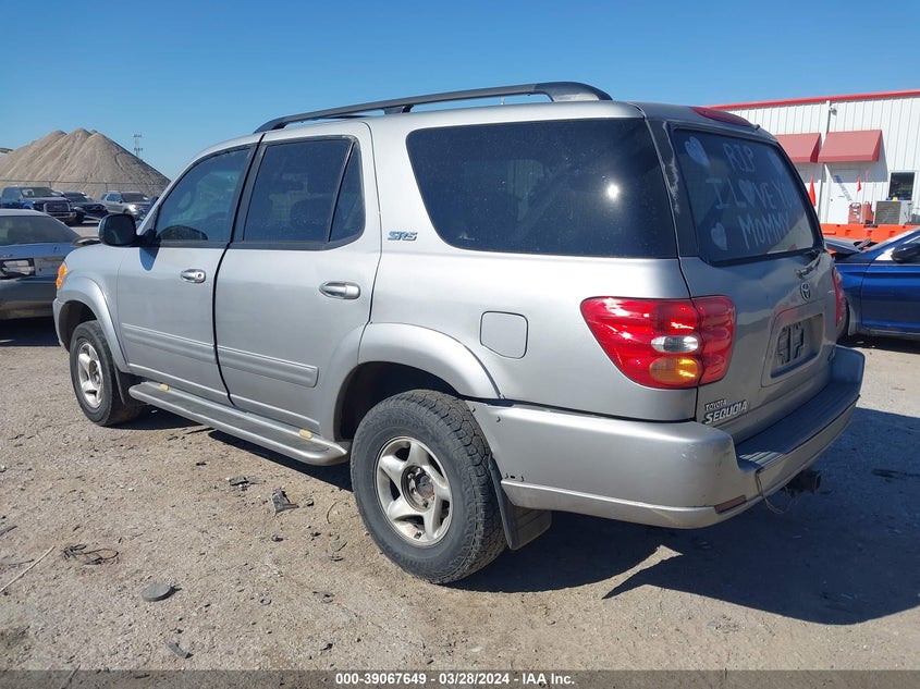 2002 Toyota Sequoia Sr5 V8 VIN: 5TDZT34A22S129103 Lot: 39067649