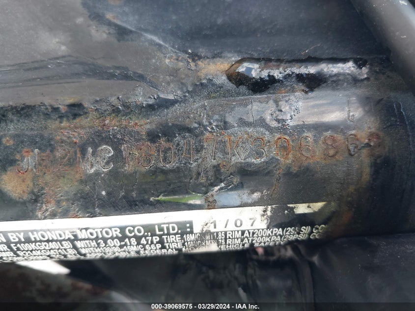 2007 HONDA CMX250 C - JH2MC13047K306862