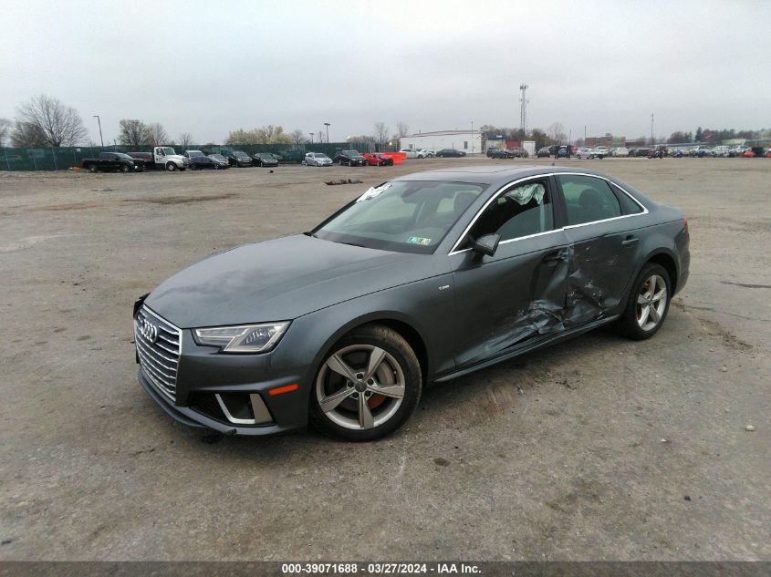 2019 Audi A4 45 Premium VIN: WAUDNAF42KN020045 Lot: 39071688