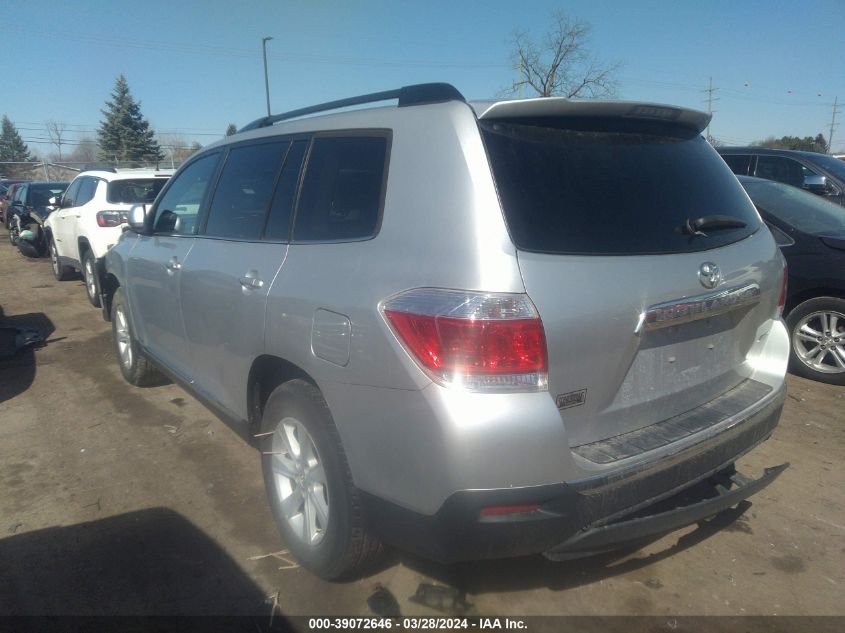 2013 Toyota Highlander Se V6 VIN: 5TDBK3EH7DS233203 Lot: 39072646