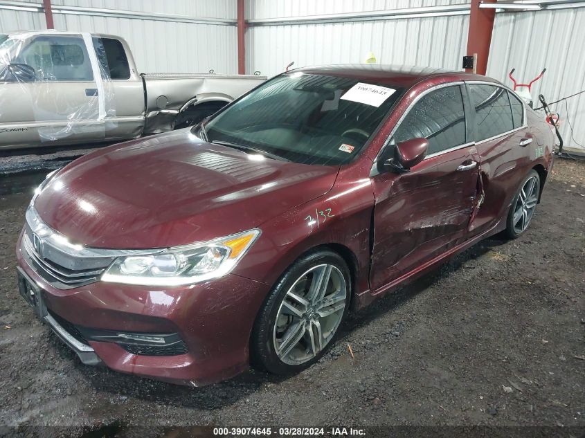 2016 Honda Accord Sport VIN: 1HGCR2F6XGA201386 Lot: 39074645