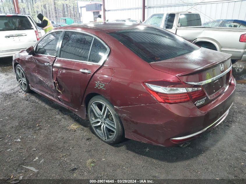 2016 Honda Accord Sport VIN: 1HGCR2F6XGA201386 Lot: 39074645