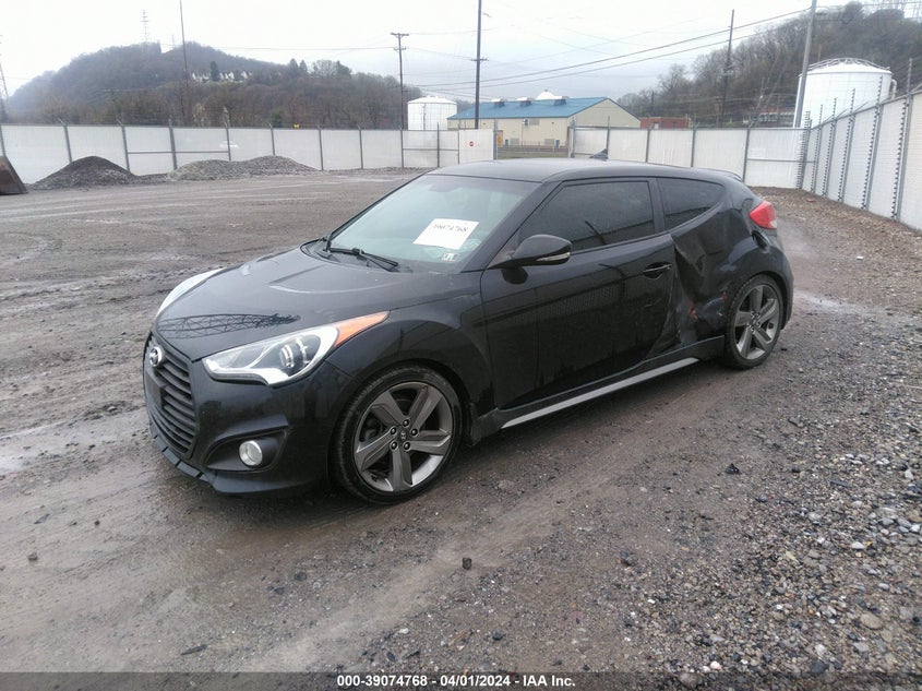 2013 Hyundai Veloster Turbo W/Black VIN: KMHTC6AE2DU149750 Lot: 39074768