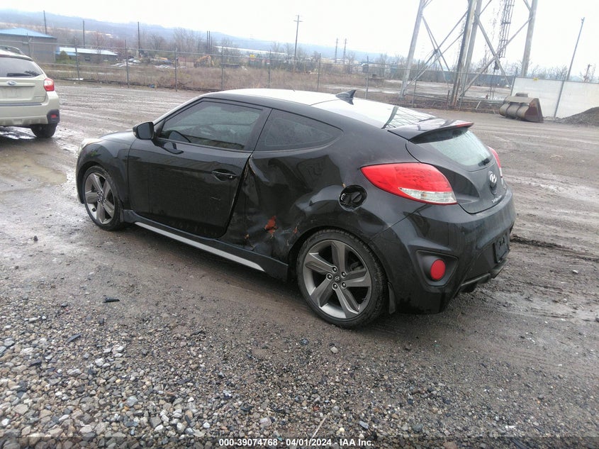 2013 Hyundai Veloster Turbo W/Black VIN: KMHTC6AE2DU149750 Lot: 39074768