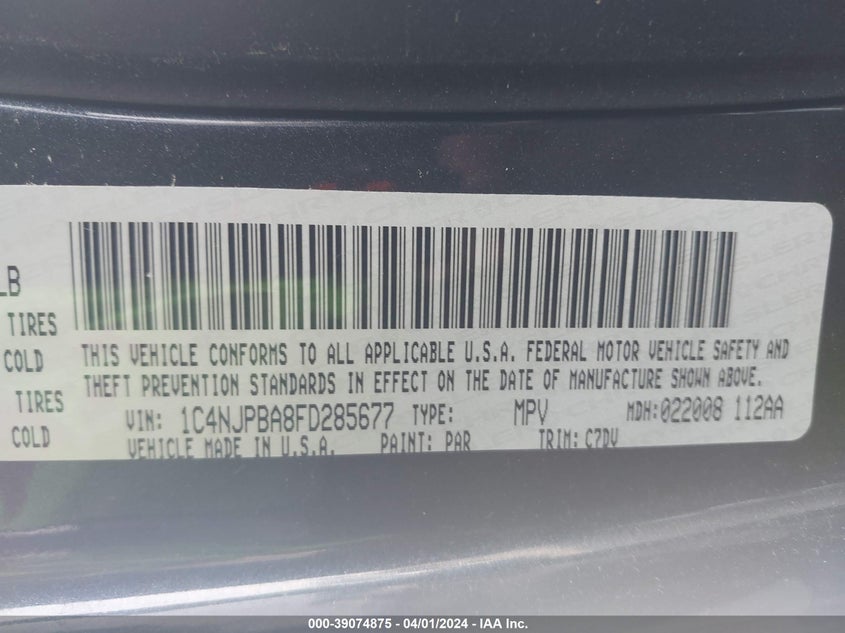 2015 JEEP PATRIOT SPORT - 1C4NJPBA8FD285677