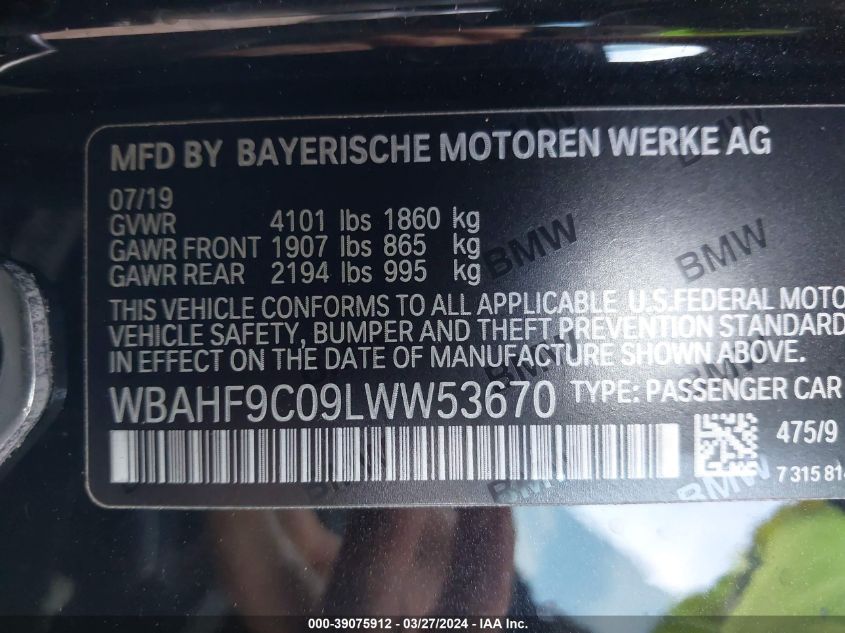 WBAHF9C09LWW53670 2020 BMW Z4 M40I