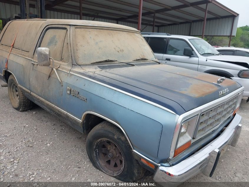 1985 Dodge Ramcharger Ad-100 VIN: 1B4GD12T6FS639963 Lot: 39076072