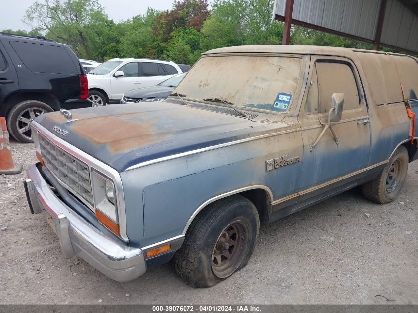 1985 Dodge Ramcharger Ad-100 VIN: 1B4GD12T6FS639963 Lot: 39076072