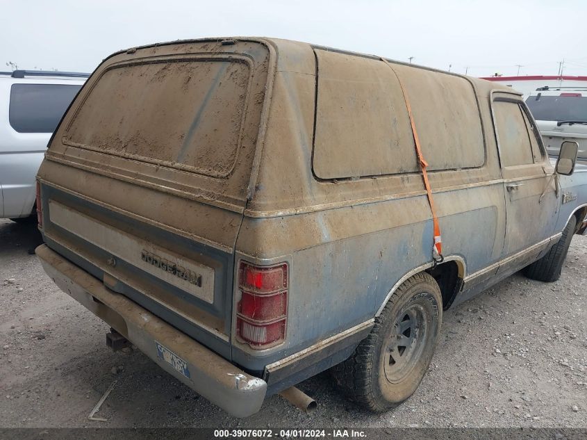 1985 Dodge Ramcharger Ad-100 VIN: 1B4GD12T6FS639963 Lot: 39076072