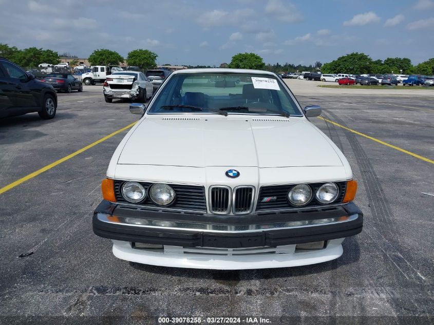 1985 BMW 635 Csi VIN: WBAEC7405F0605654 Lot: 39078255