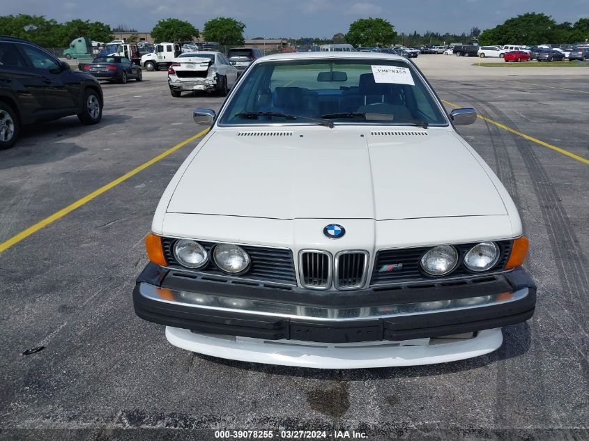 1985 BMW 635 Csi VIN: WBAEC7405F0605654 Lot: 39078255