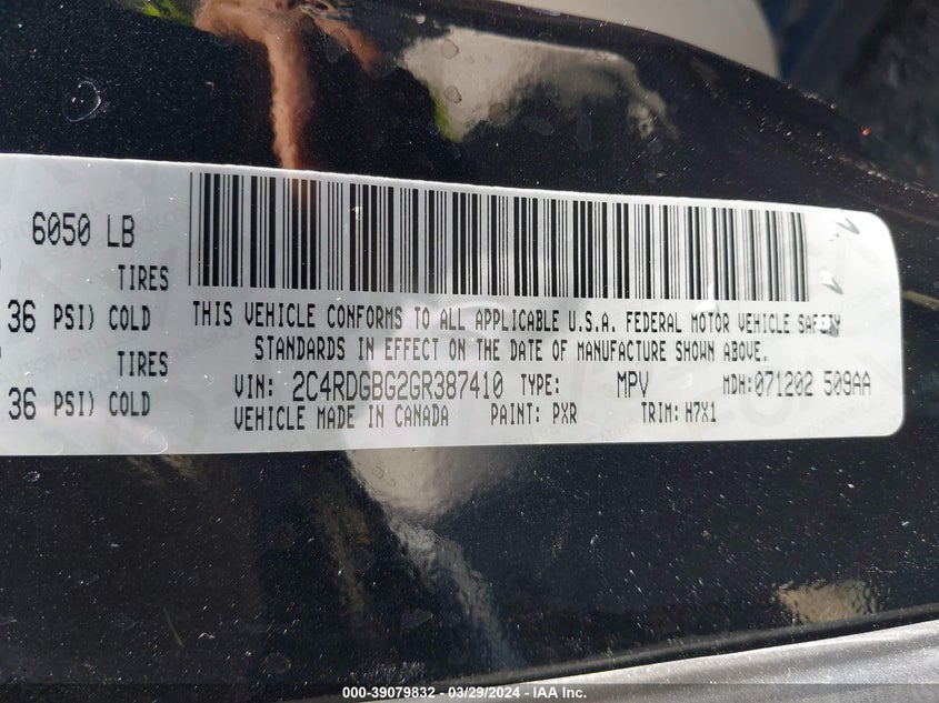 2016 DODGE GRAND CARAVAN SE - 2C4RDGBG2GR387410