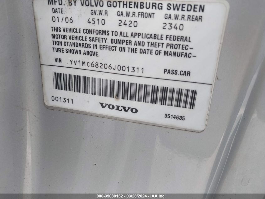 YV1MC68206J001311 | 2006 VOLVO C70