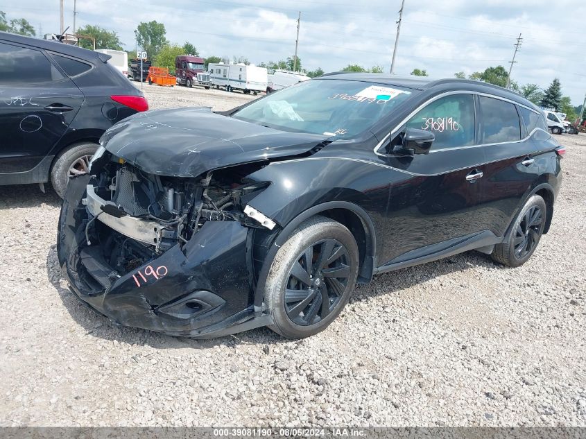 2018 Nissan Murano Sl VIN: 5N1AZ2MG6JN128286 Lot: 39081190