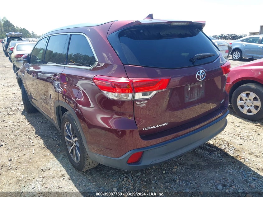 2019 TOYOTA HIGHLANDER VIN: 5TDKZRFH0KS290806