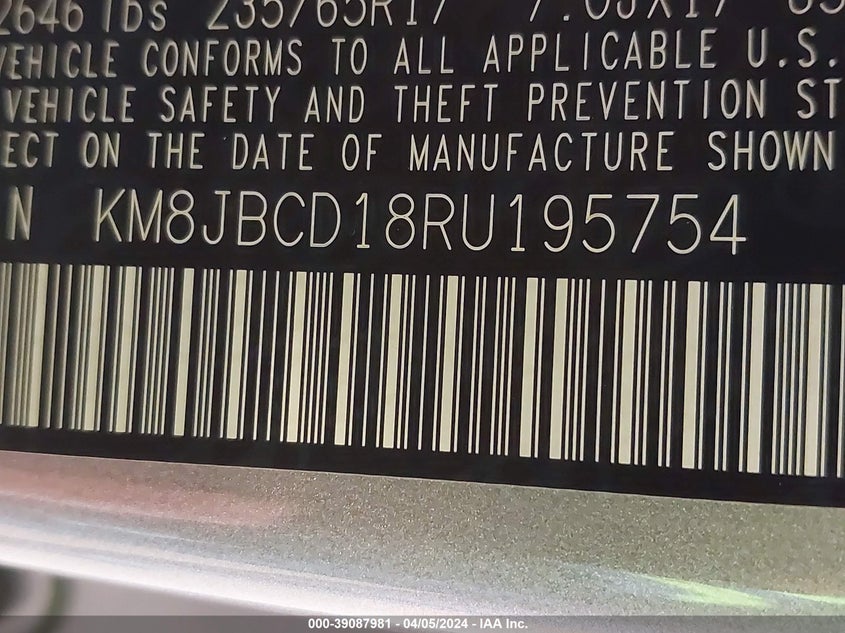 2024 HYUNDAI TUCSON HYBRID BLUE - KM8JBCD18RU195754