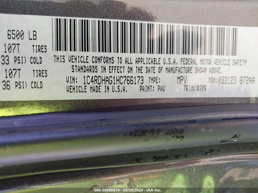 2017 DODGE DURANGO SXT RWD - 1C4RDHAG1HC766173