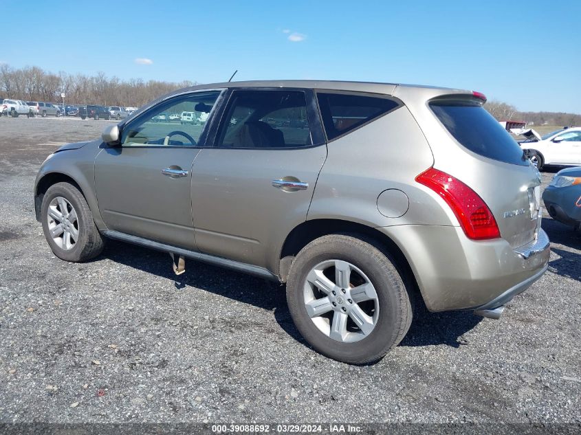 2006 Nissan Murano S VIN: JN8AZ08W56W507697 Lot: 39088692