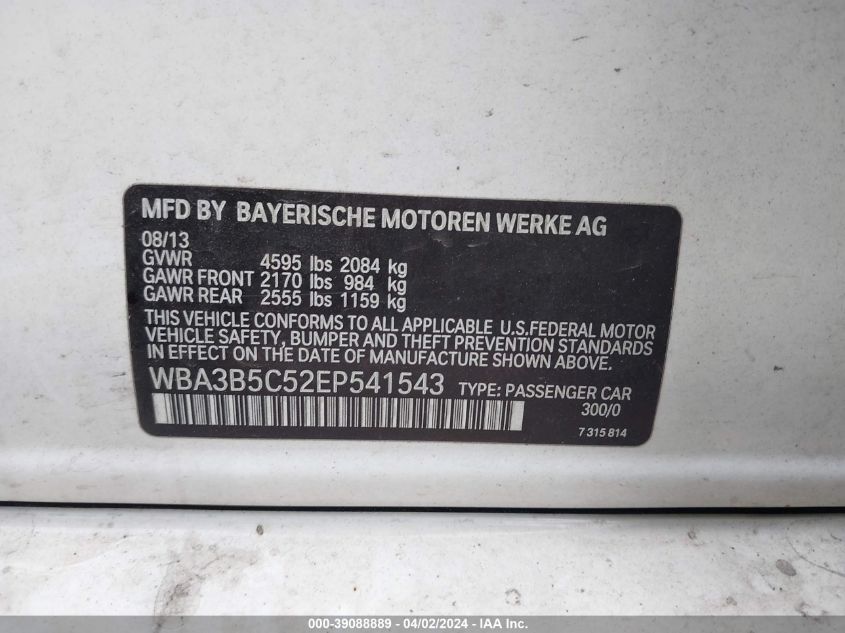 WBA3B5C52EP541543 2014 BMW 328I xDrive