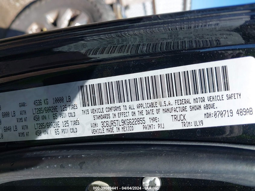 2019 RAM 2500 LIMITED MEGA CAB 4X4 6'4 BOX - 3C6UR5TL9KG622855