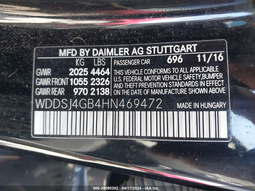 WDDSJ4GB4HN469472 2017 Mercedes-Benz Cla 250 4Matic